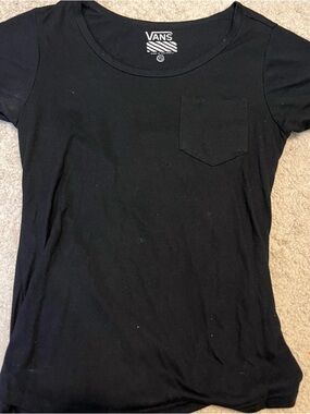 Vans Women's Black Short-Sleeve Pocket Tee